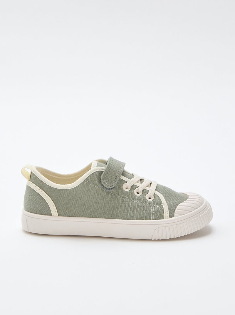 Sneakers in tela con velcro Verde - Kiabi