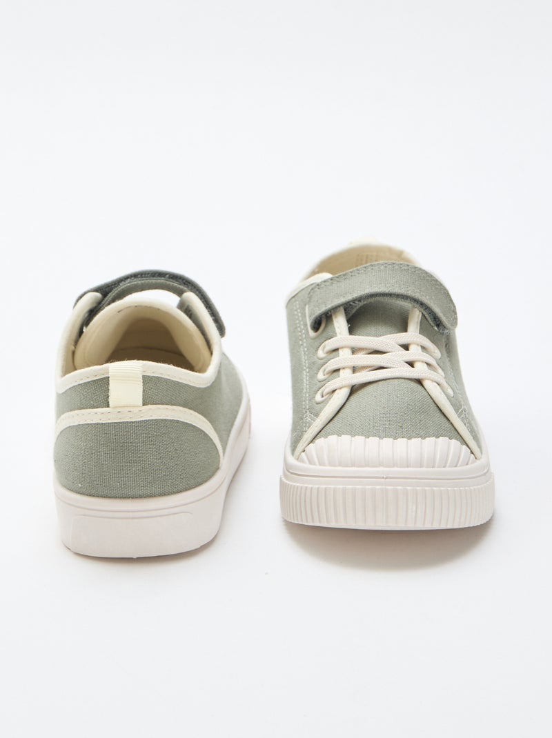 Sneakers in tela con velcro Verde - Kiabi