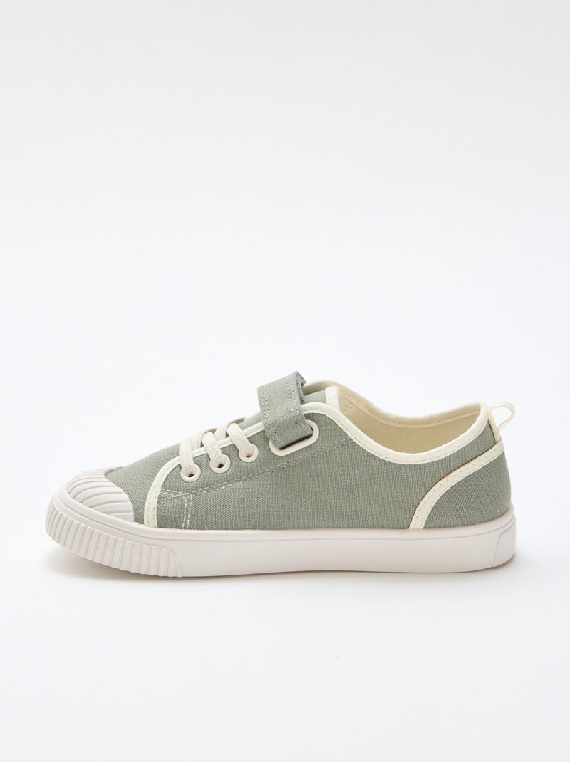 Sneakers in tela con velcro Verde - Kiabi