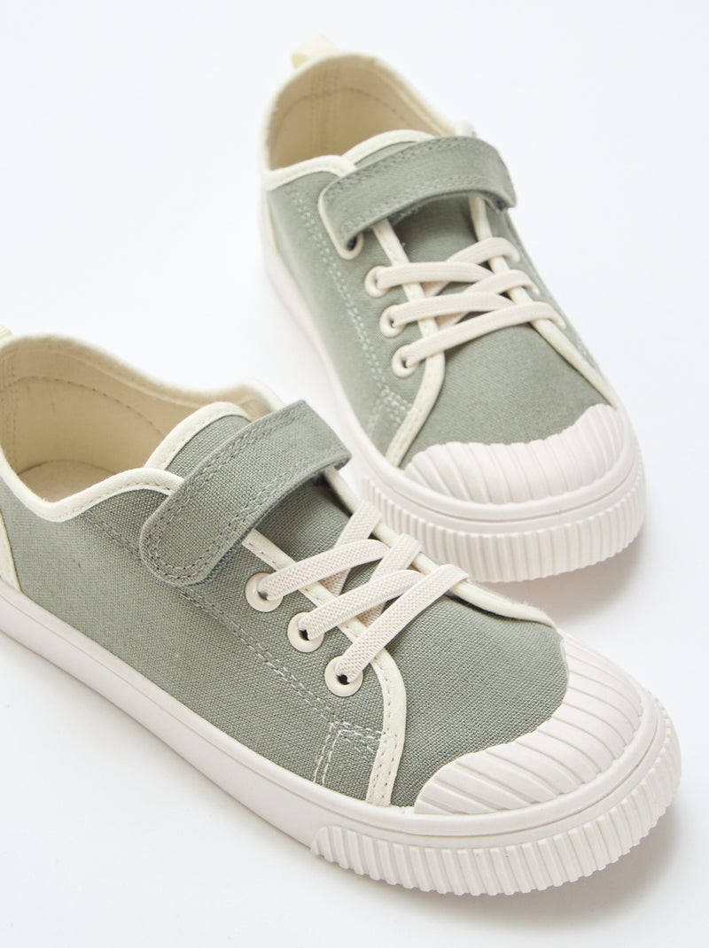 Sneakers in tela con velcro Verde - Kiabi