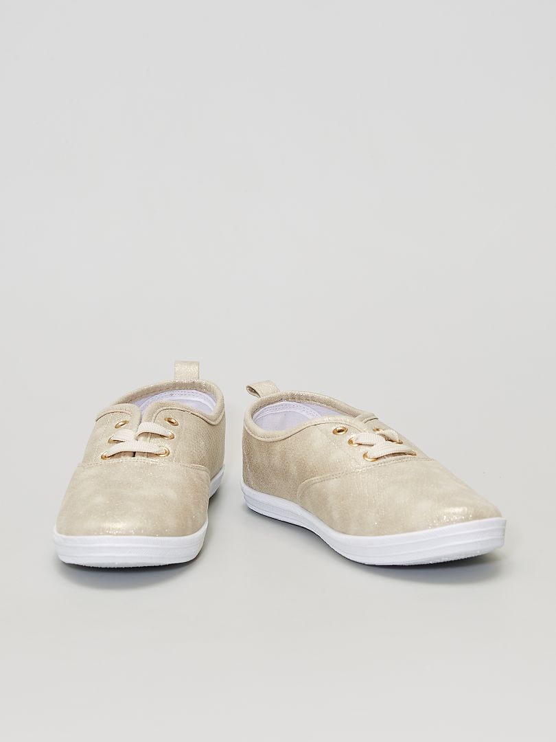 Sneakers in tela effetto rettile dorato - Kiabi