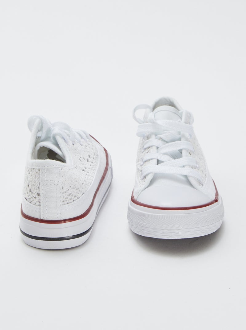 Sneakers in tela tinta unita Bianco - Kiabi
