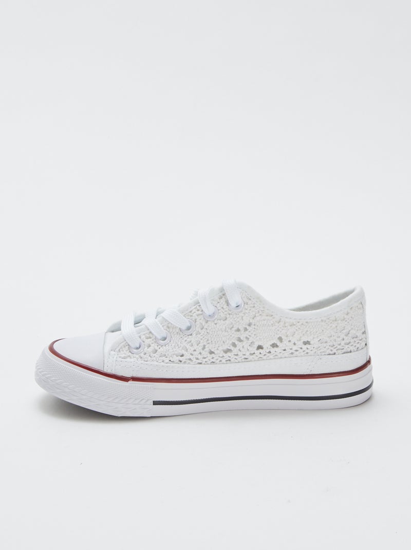 Sneakers in tela tinta unita Bianco - Kiabi