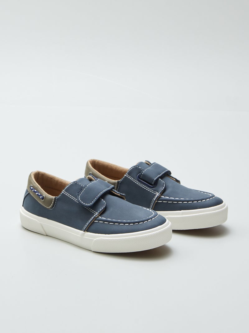 Sneakers modello da barca con chiusure a strappo BLU - Kiabi