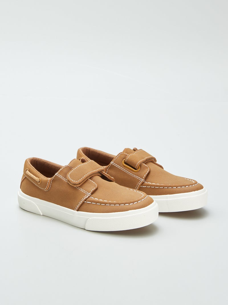 Sneakers modello da barca con chiusure a strappo MARRONE - Kiabi