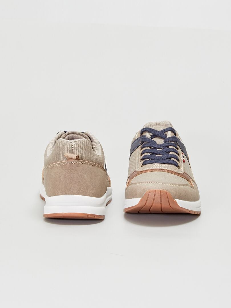 Sneakers multi-materiale MARRONE - Kiabi
