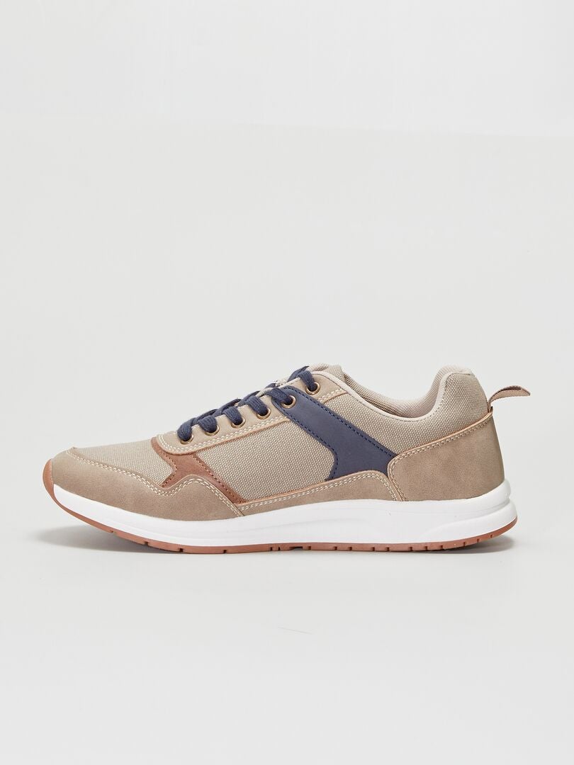 Sneakers multi-materiale MARRONE - Kiabi