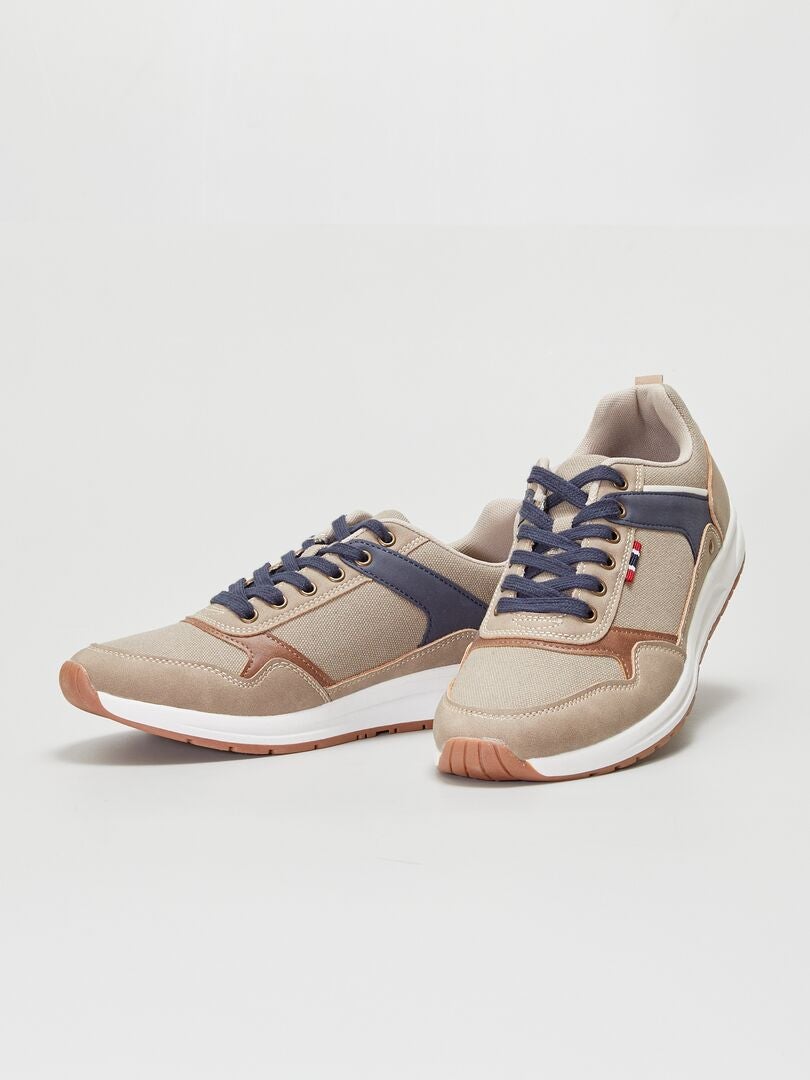 Sneakers multi-materiale MARRONE - Kiabi