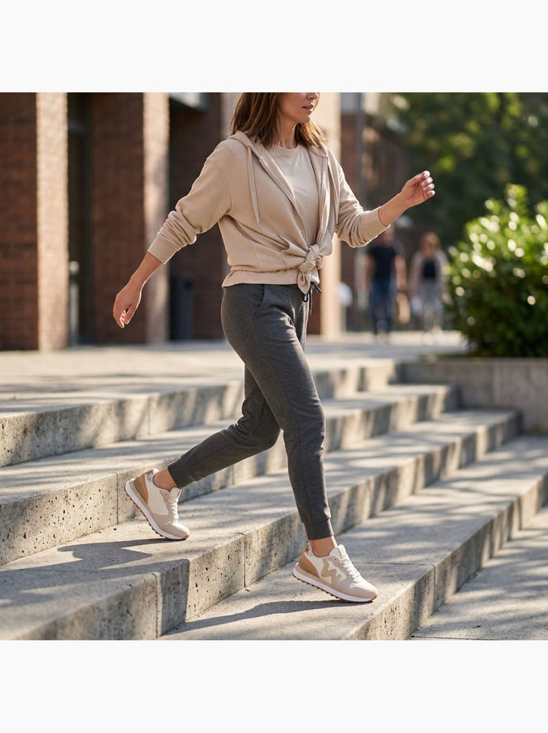 Sneakers Runner Donna Mesh Logo W 4 Colori OZABI Beige - Kiabi