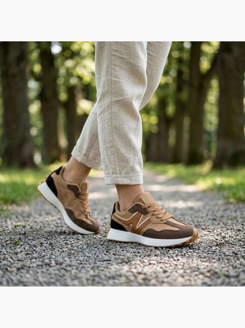 Sneakers Runner Donna Mesh Logo W 4 Colori OZABI Marrone - Kiabi