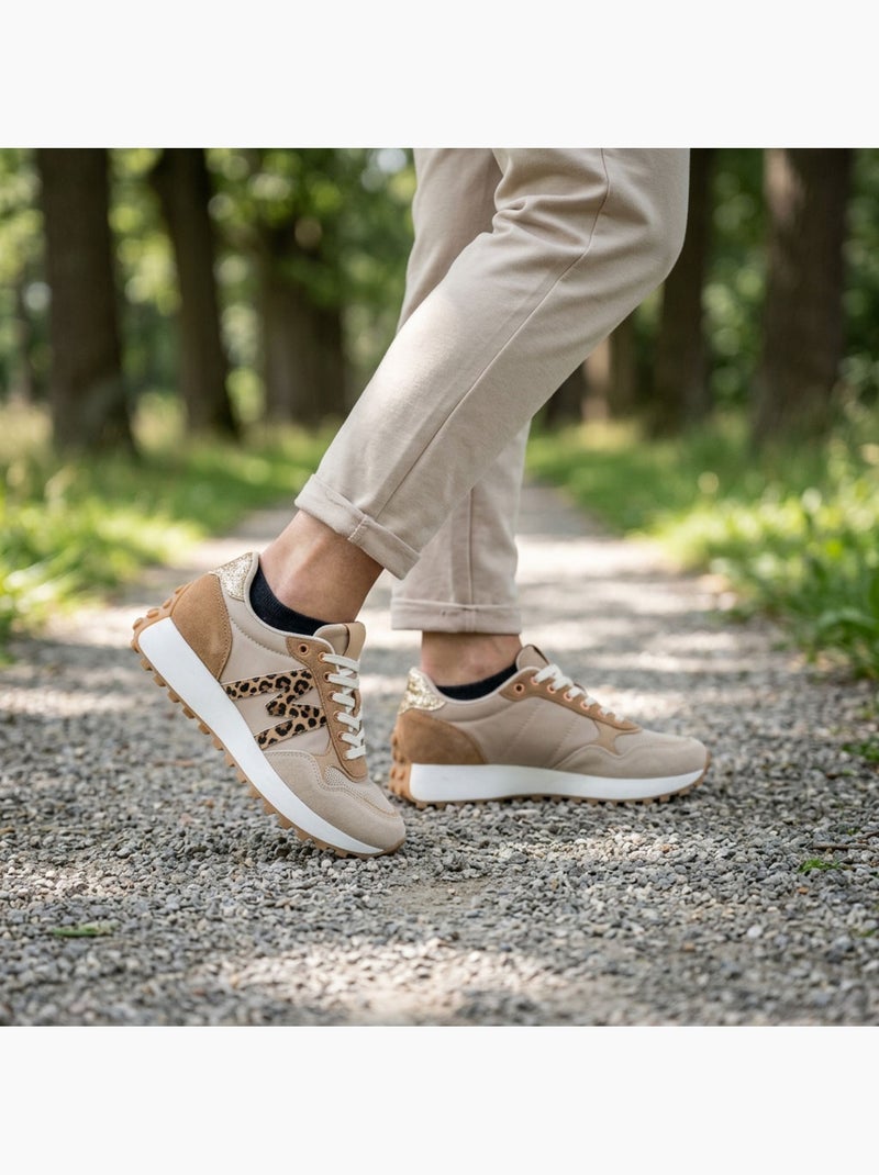 Sneakers Runner Donna Mesh Logo W 4 Colori OZABI Tortora - Kiabi