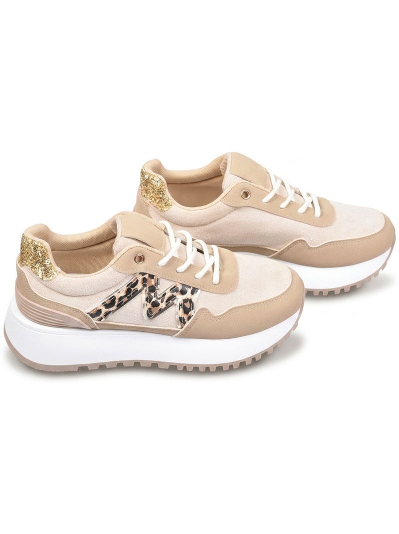 Sneakers Runner Donna Mesh Logo W 4 Colori OZABI Tortora - Kiabi