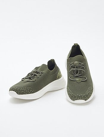 Sneakers running con lacci elasticizzati