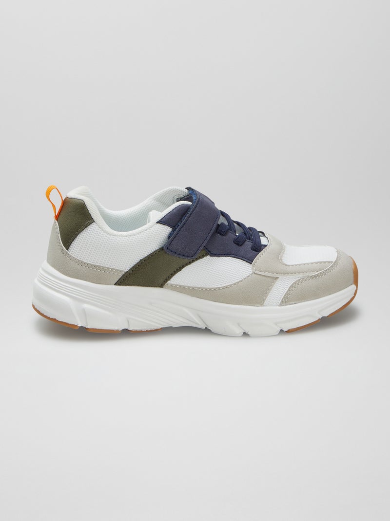 Sneakers running con strappi e lacci elasticizzati GRIGIO - Kiabi