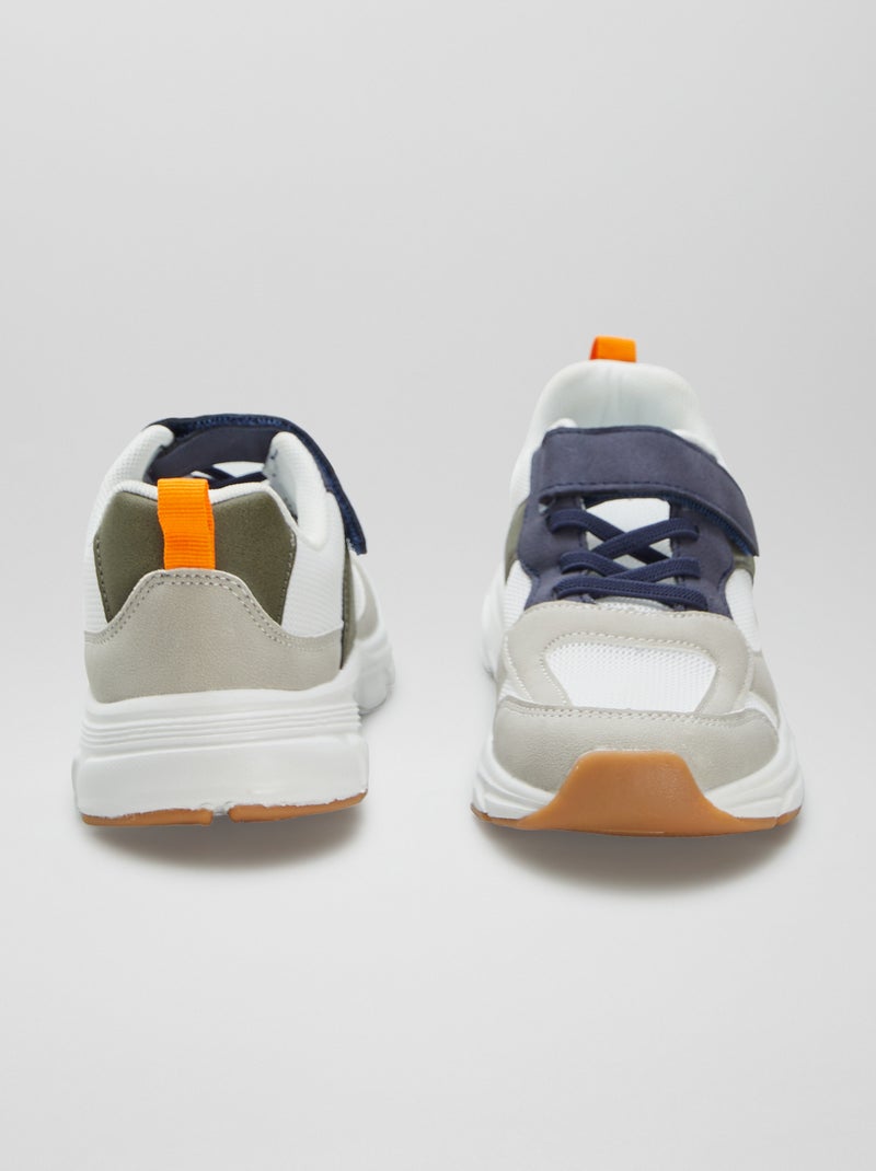 Sneakers running con strappi e lacci elasticizzati GRIGIO - Kiabi