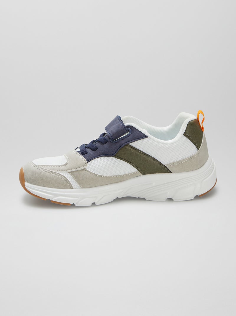 Sneakers running con strappi e lacci elasticizzati GRIGIO - Kiabi