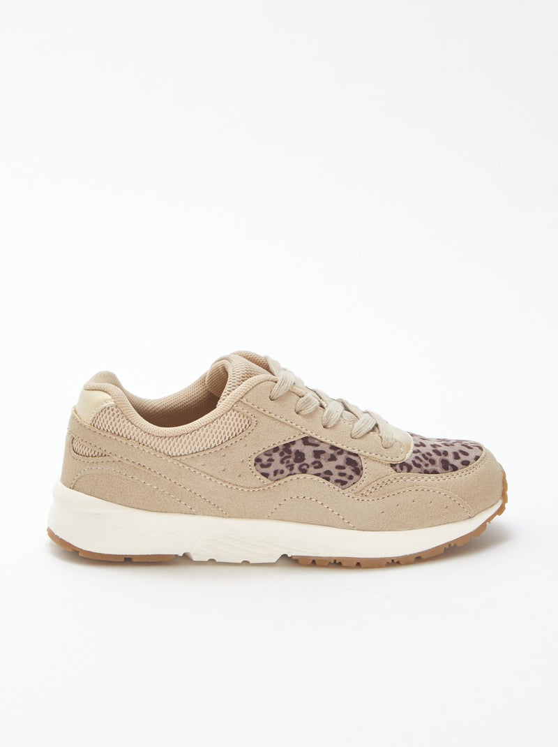 Sneakers running leopardate Beige - Kiabi