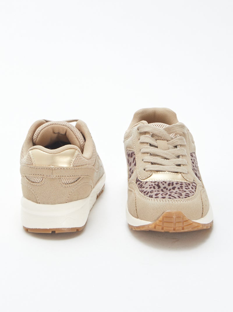 Sneakers running leopardate Beige - Kiabi