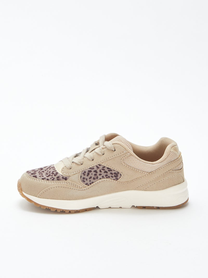 Sneakers running leopardate Beige - Kiabi