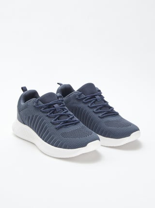 Sneakers running tinta unita con lacci
