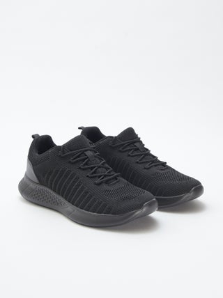 Sneakers running tinta unita con lacci