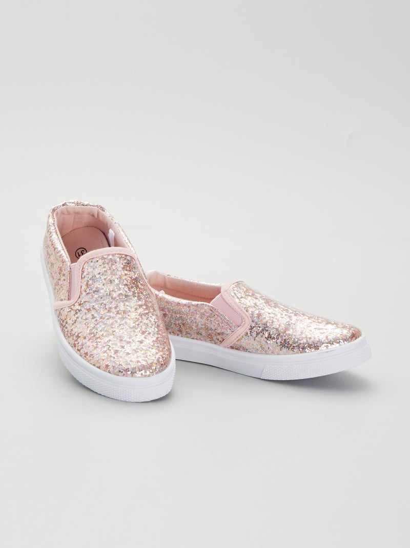Sneakers 'slip-on' con paillettes rosa - Kiabi