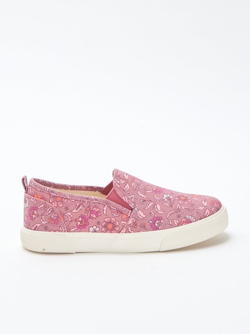 Sneakers slip-on con stampa tinta unita Rosa - Kiabi