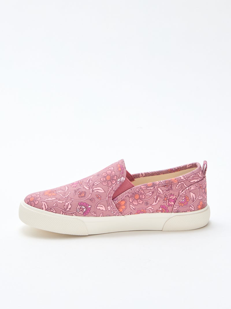 Sneakers slip-on con stampa tinta unita Rosa - Kiabi