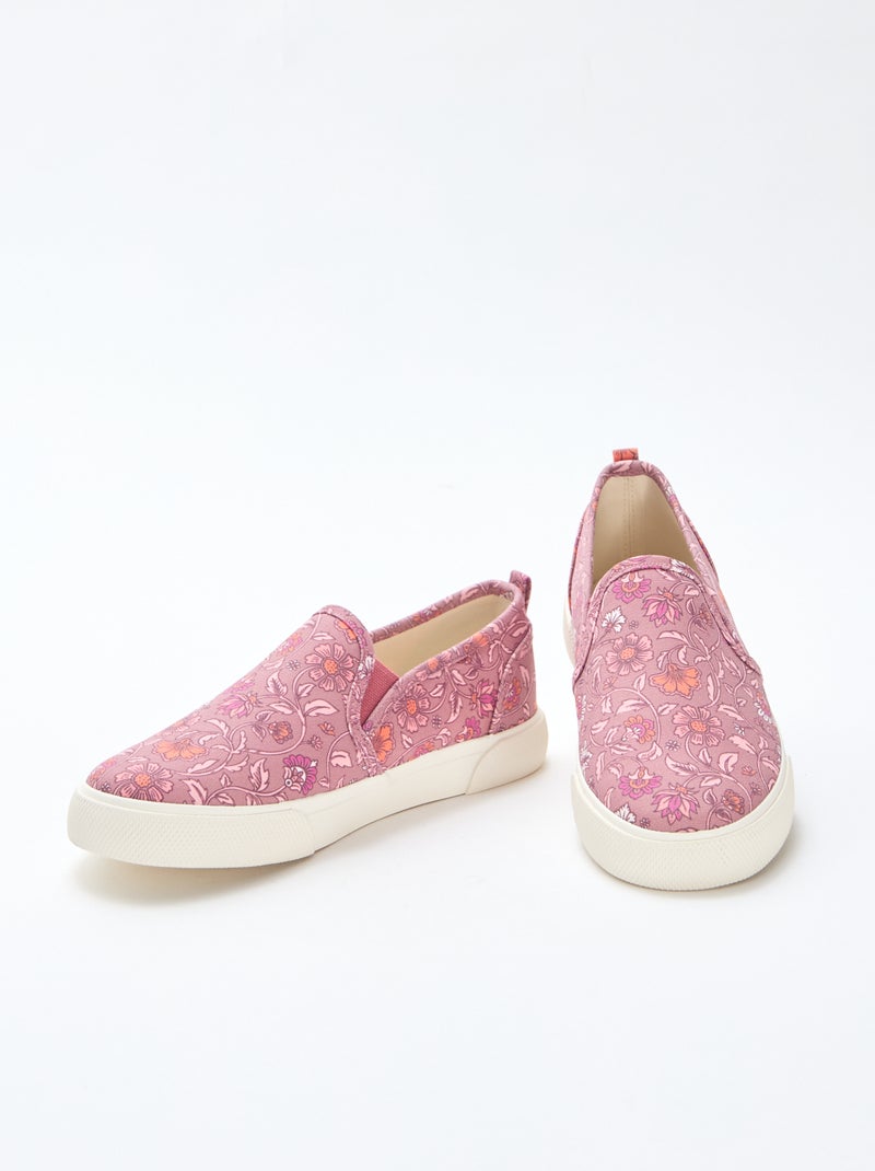 Sneakers slip-on con stampa tinta unita Rosa - Kiabi