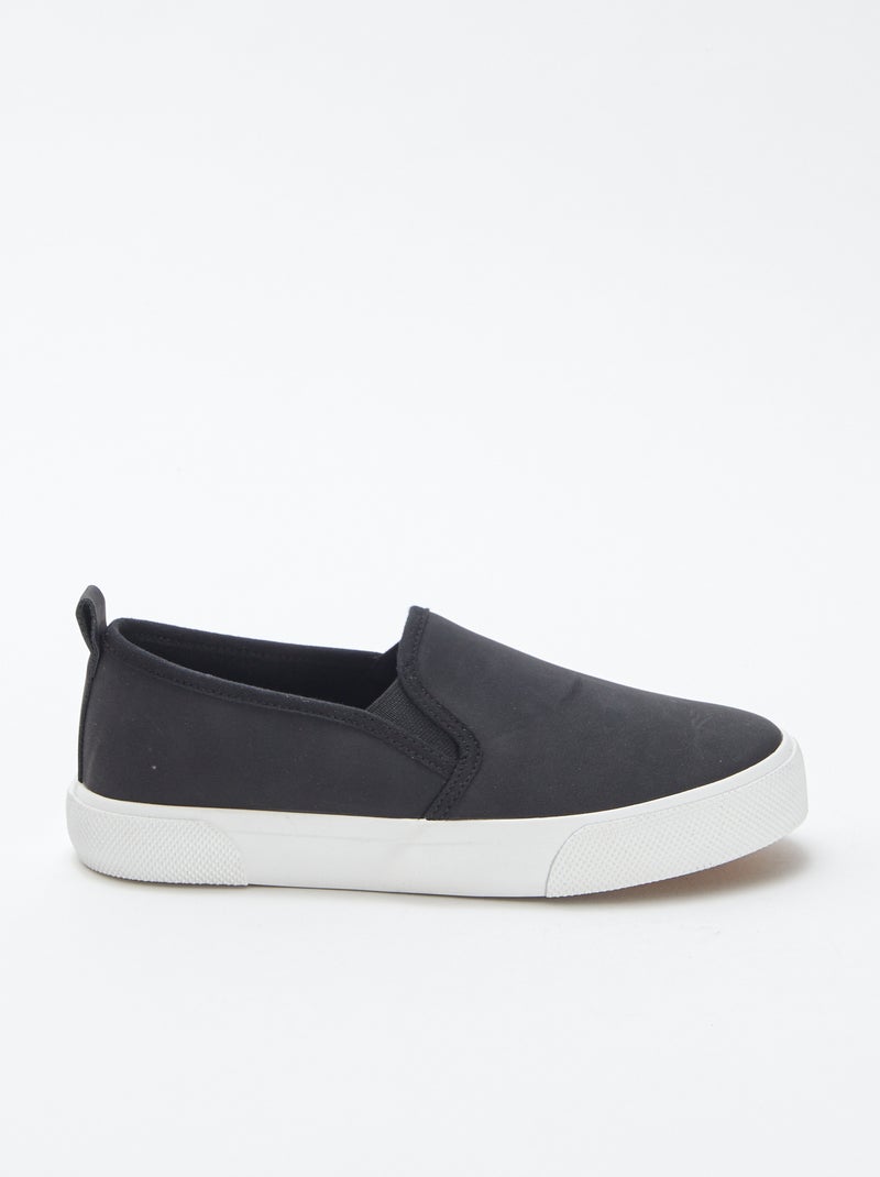 Sneakers slip-on in finto camoscio NERO - Kiabi