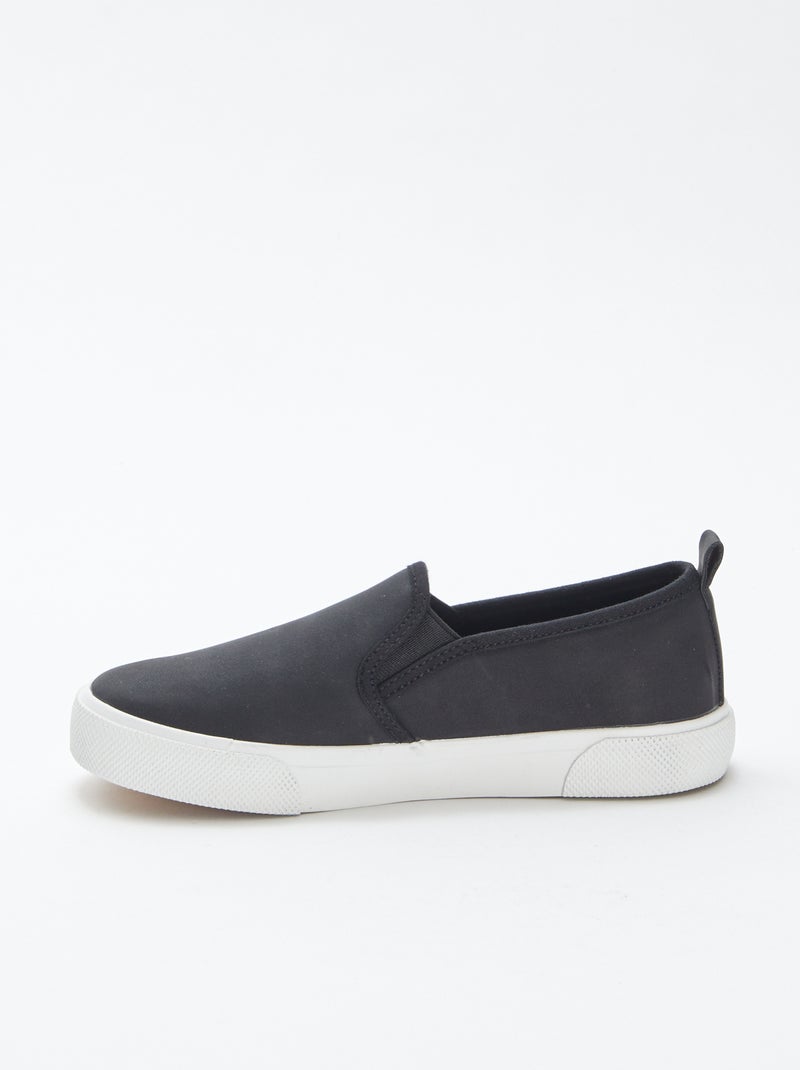 Sneakers slip-on in finto camoscio NERO - Kiabi