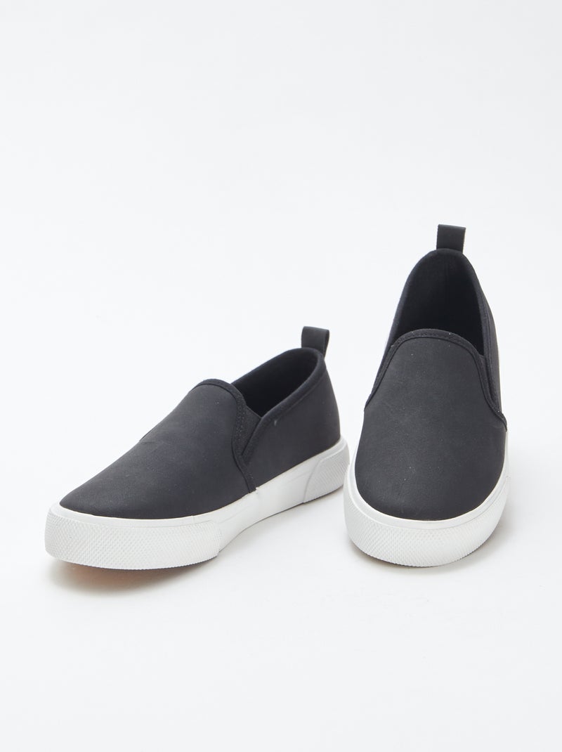 Sneakers slip-on in finto camoscio NERO - Kiabi