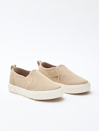 Sneakers slip-on in mesh tinta unita