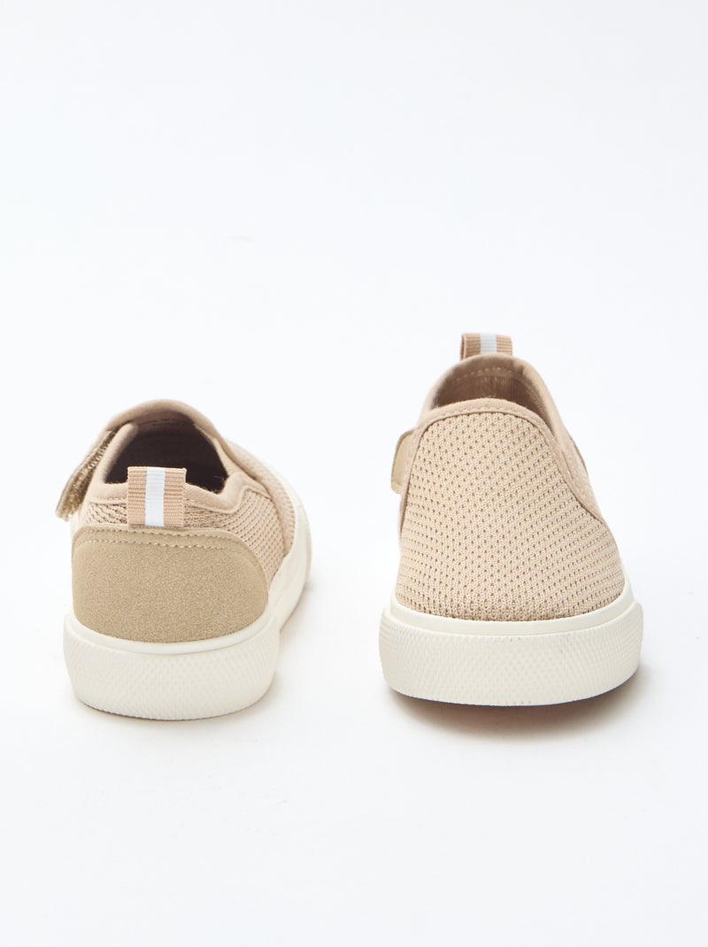 Sneakers slip-on in mesh tinta unita Beige - Kiabi