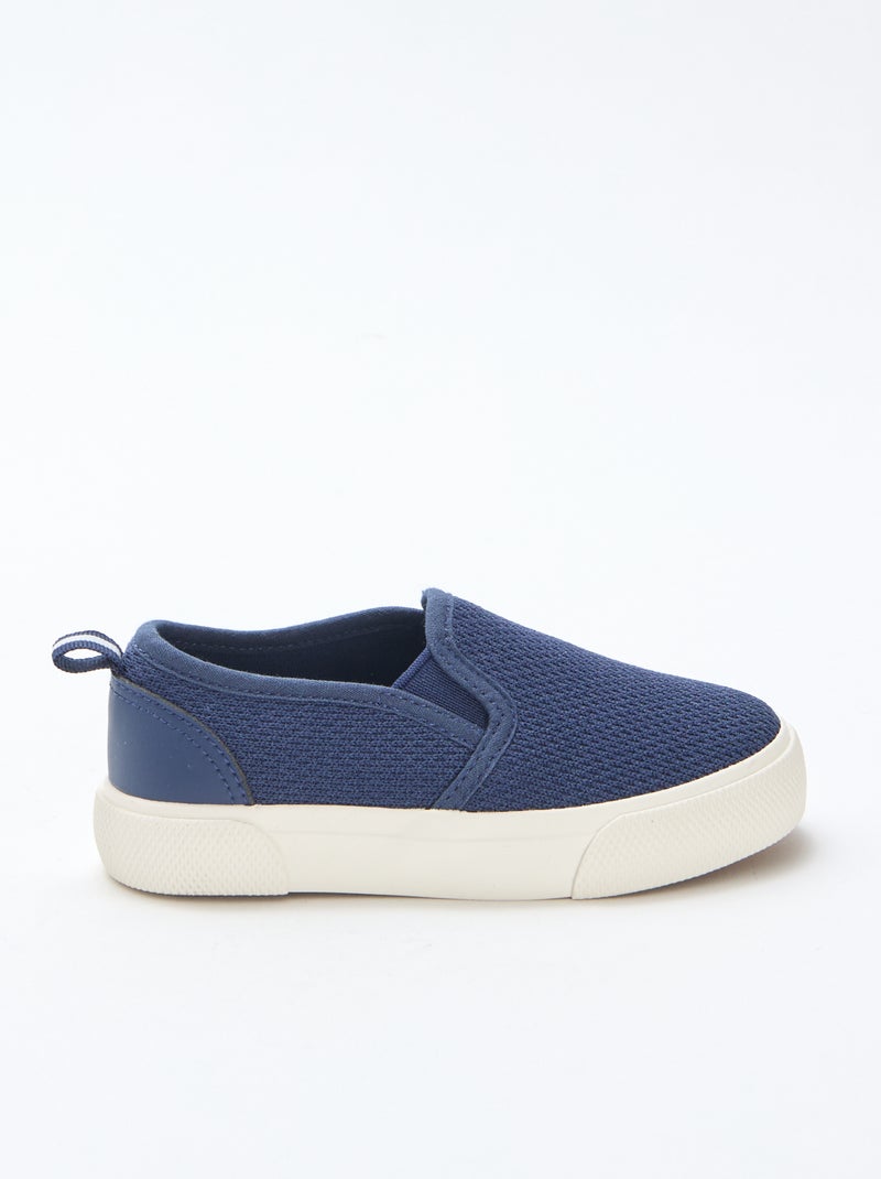 Sneakers slip-on in mesh tinta unita Blu - Kiabi
