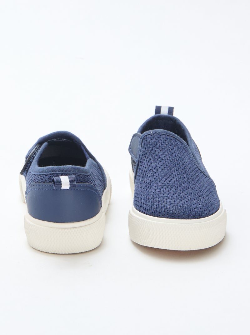 Sneakers slip-on in mesh tinta unita Blu - Kiabi