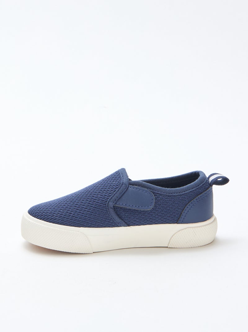 Sneakers slip-on in mesh tinta unita Blu - Kiabi