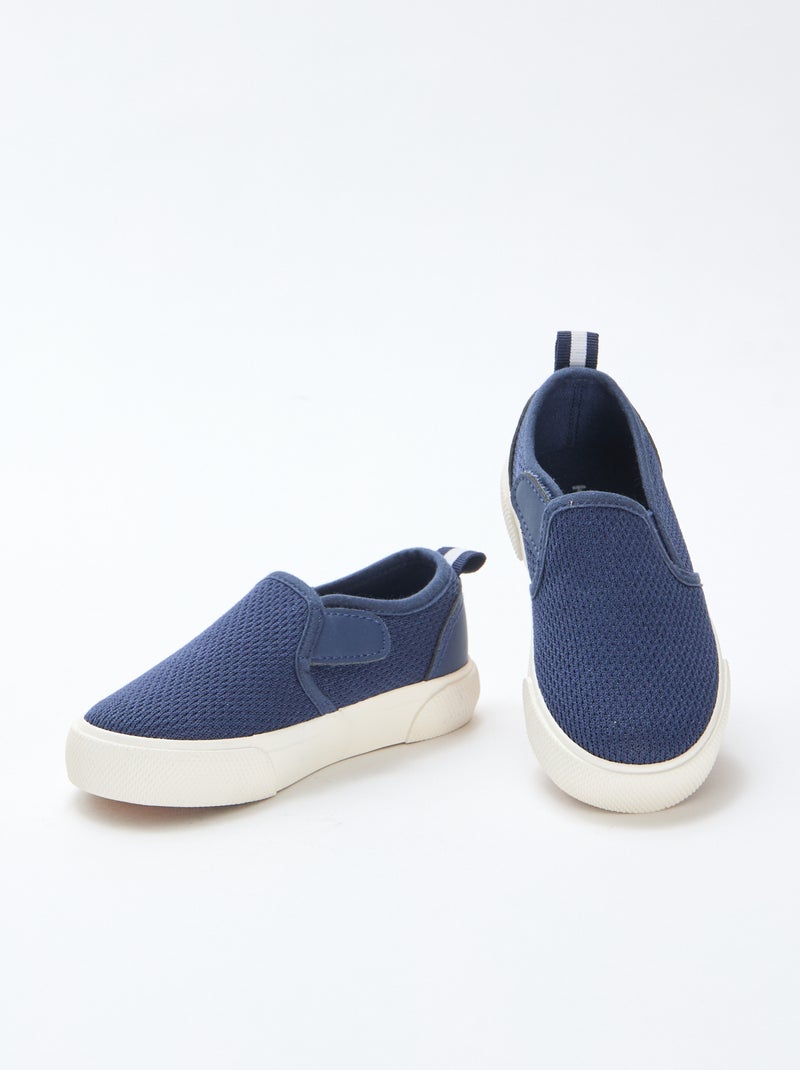 Sneakers slip-on in mesh tinta unita Blu - Kiabi