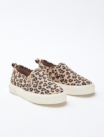 Sneakers slip-on leopardate