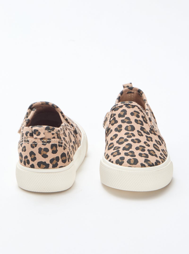 Sneakers slip-on leopardate Marrone - Kiabi