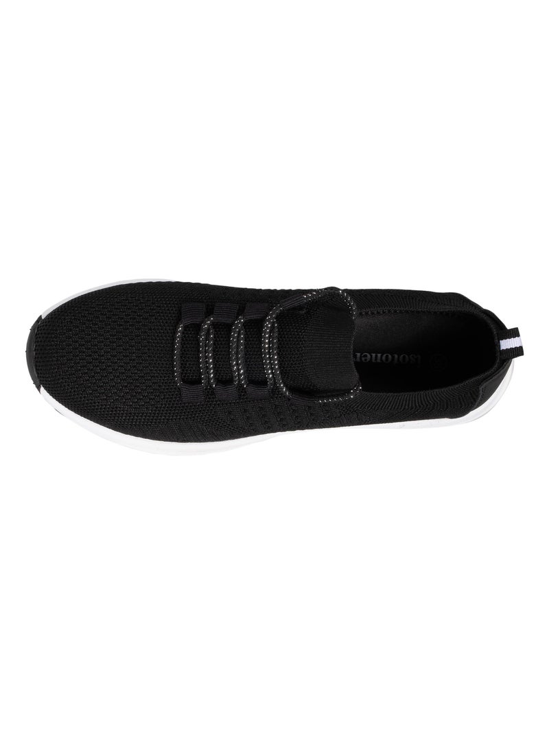 Sneakers slip-on, morbida e leggera, con lacci Nero - Kiabi
