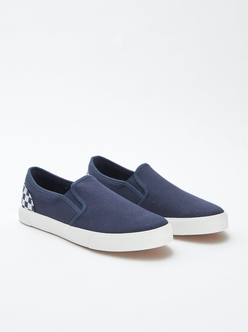 Sneakers slip-on quadrettate BLU - Kiabi