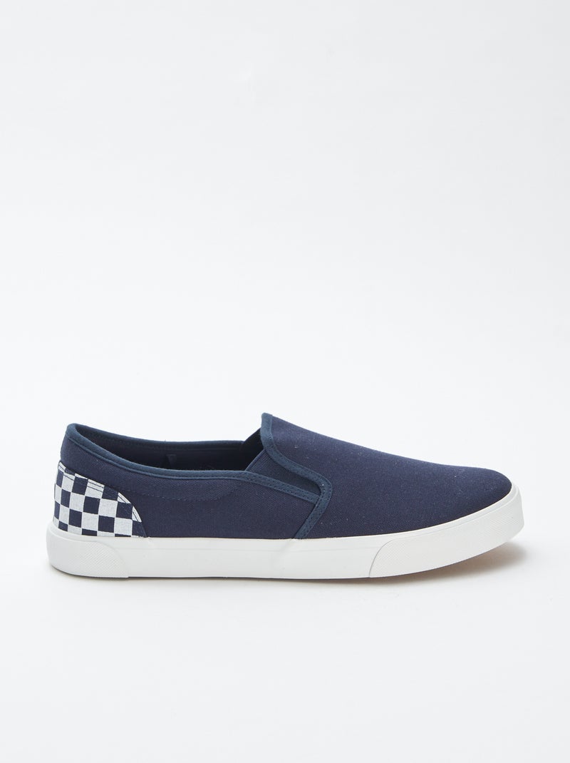 Sneakers slip-on quadrettate BLU - Kiabi