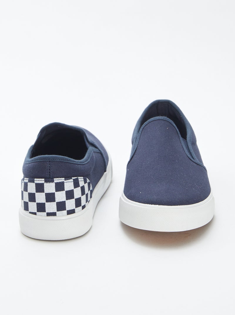 Sneakers slip-on quadrettate BLU - Kiabi
