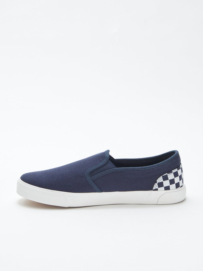Sneakers slip-on quadrettate BLU - Kiabi