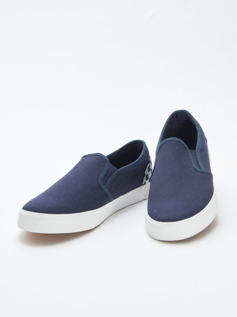 Sneakers slip-on quadrettate BLU - Kiabi