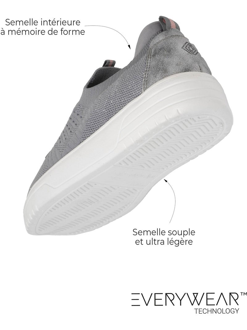 Sneakers slip-on, suola con plateau, comoda, flessibile e leggera Blu marino - Kiabi