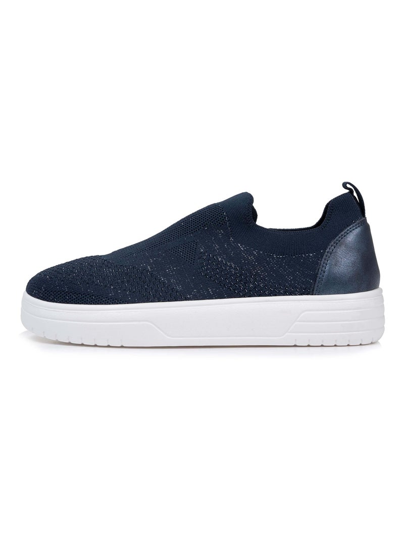 Sneakers slip-on, suola con plateau, comoda, flessibile e leggera  Isotoner Blu marino - Kiabi