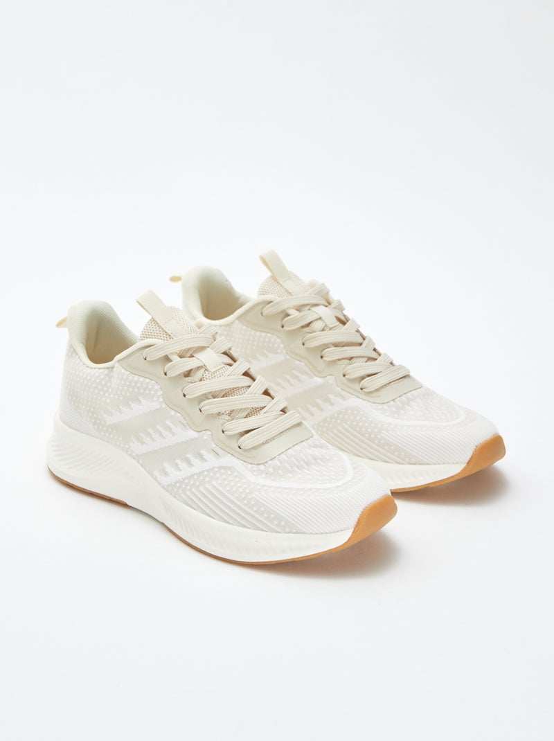 Sneakers stile running Beige - Kiabi