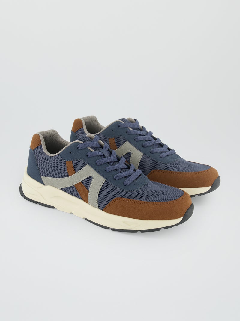 Sneakers stile running blu scuro - Kiabi